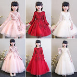 Kamames  Girl's Princess Dress Flower Girl Wedding Dress Children's Piano Performance Costume Catwalk Tulle Tutu Birthday Party Formal Dress Host Summer