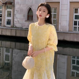 National style new Chinese women's clothing summer new butterfly fashion embroidered hem lace splicing dress women N4085