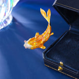 2025 Carp Yue Longmen Creative Koi Brooch High-end Personality Niche Design Sense Dripping Oil Inlaid Zircon Corsage Accessories