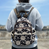 Anfurman New Korean Style Fashionable Casual Cool Printed Polyester Cotton Backpack Multi-Functional Large Capacity Backpack Women