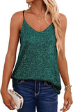 KAMAMES 2025 popular  new   new loose sequins V-neck sleeveless casual sequins deep V suspenders