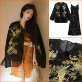 New Chinese style magpie embroidery light luxury design sense mulberry silk jacket temperament suspender skirt set female M6089
