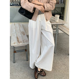 2025 THE MIND Tencel cotton wide-leg casual pants women's 2025 early spring new Korean version loose and versatile long pants T019