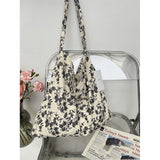 KAMAMES South Korea Dongdaemun Leopard Print Floral Canvas Bag Female Ins Xiaohongshu Same Style Printed Shoulder Bag Student Canvas Female