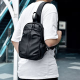 2025 New leather film men's messenger bag simple fashion trend shoulder bag casual versatile high sense commuter breast bag