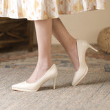 2025 8088-2 pointed high-heeled banquet shoes women's shoes Korean version temperament fine-heeled single shoes shallow mouth waterproof table etiquette shoes 8cm