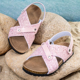 KAMAMES 024 Summer New Stylish Sandals Slippers Two-Way Wear Flat Bottom Comfort Casual Cork Boys and Girls Shoes