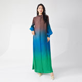 2025 Popular trade large size dress new fashion gradual change high sense Middle East women Muslim long dress women