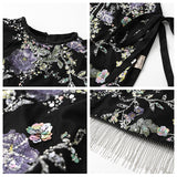 Guofeng  summer new Chinese heavy industry embroidery sleeveless Chinese style buckle black vest female M6076