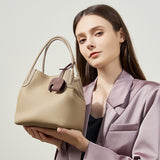 KAMAMES 2025 popular summer new fashion leather bucket bag niche first layer cowhide retro single shoulder diagonal span portable vegetable basket bag