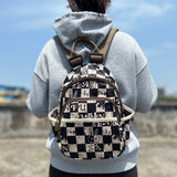 Anfurman New Korean Style Fashionable Casual Cool Printed Polyester Cotton Backpack Multi-Functional Large Capacity Backpack Women