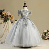 Kamames  Girls' Princess Dress Flower Girl Wedding Dress Children's Piano Performance Costume Catwalk Birthday Party Formal Dress Host Factory Wholesale