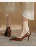 2025  Fashion retro high heels women's stiletto popular new autumn pointed comfortable not tired feet single shoes