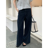 2025 THE MIND wide-leg jeans women's 2025 thirteen lines spring Korean version of high-waisted versatile casual trousers N15