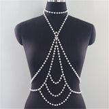 2025 YL2889  vest fashionable and exquisite multi-layer wavy fringed chain pendant neck pearl chain top body chain