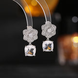 2025 Douyin's explosive new trendy camellia zircon earrings for women's high-end green crystal temperament light luxury earrings for women