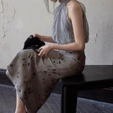 2025 spring and summer cold wabi-sabi butterfly splicing tulle neck skirt, hazy and elegant like fog~