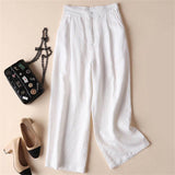 kamames New Wide-Leg Pants Female Summer New Cotton and Linen Ins Super Popular Pants Student Loose Linen Pants Casual Pants