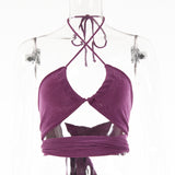 2025 eBay hot-selling  summer new tube top sexy hottie style backless neck strap T-shirt