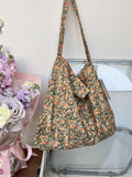 KAMAMES South Korea Dongdaemun Leopard Print Floral Canvas Bag Female Ins Xiaohongshu Same Style Printed Shoulder Bag Student Canvas Female