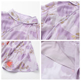 Guofeng New Heavy Industry Embroidery Light Purple Long Mulberry Silk Shirt Design Temperament Top Women's M5123
