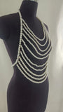 2025 120138  hot-selling vest fashionable and exquisite multi-layer wavy fringe chain neck pearl chain top body chain