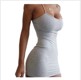 Hot Trade Spring and Summer Women's Tight Dress European and American Nightclubs Hip Skirt Sexy Sling Dress Outdoor Beach Dress