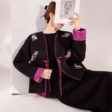Autumn new Chinese antique high-end exquisite skirt national style new embroidered jacquard jacket two-piece set female M9214