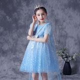 Kamames  Children's Gauze Dress Summer Princess Elsa Dress Frozen Dress Girls' Princess Dress Summer New