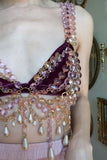 2025 LH3530  fashion vest colored acrylic ring splicing pendant sexy chest wrap small vest body chain