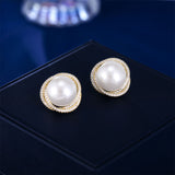 2025 fashion high sense niche commuter earrings light luxury zircon 925 silver needle temperament simple pearl stud earrings