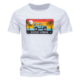 KAMAMES 2025 Clearance Treatment Summer Casual Printing Men's Short Sleeve T-Shirt Cotton Crew Neck Fashion Sports Breathable Pure Cotton Bottom Shirt