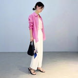 2025 spring and summer girl's heart ebony sauce, fried twill ramie cardigan with shirt top B0463