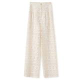 summer wear a complete set of high-end sense, unique and beautiful light luxury hollow V-neck vest, trousers set N4031