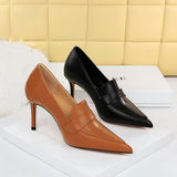 2025 837-5 retro  high heels women's shoes thin heels high heels pointed deep mouth shoes pedicure thin deep mouth women's shoes