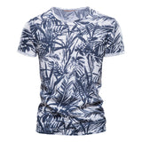 KAMAMES 2025 Clearance Treatment 2021 Summer New Printed T-Shirt Trendy Crew Neck Men's Bottom Shirt Casual Men's Top