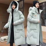 European Station 2024 Winter New Detachable Hat Padded-on Women's Medium and Long Over-Knee Thickened Down Padded Women's Jacket