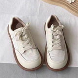 kamames Summer New Breathable Mesh Cloth Shoes Casual and Comfortable Retro Women's Shoes Lace-up Leather Shoes Artistic Style Shoes