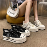 kamames Hollow-out Platform Canvas Shoes  Spring and Summer New Versatile Ins Trendy Comfortable Casual Women's Shoes