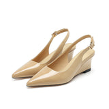 2025 5162-9 fairy wind empty slope heel high heels women 2025 summer new  temperament pointed single shoes women
