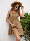 European and American Women's Clothing 2024 Summer New Loose Sexy Solid Color Super Mori Dress