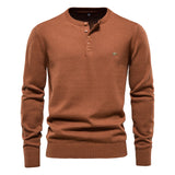 KAMAMES 2025 Popularan code New Popular trade autumn and winter new men's clothing cotton men's sweater solid color Henry neck pullover knitted sweater men's
