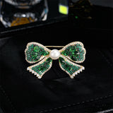 2025 High-end natural freshwater pearl corsage temperament luxury high-end zircon suit coat accessories bow brooch