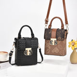 KAMAMES New Mini Handbag Fashion Luxury Ornament Crossbody One Shoulder Phone Bag Retro Fingerprint Small Square Bag Bags