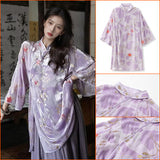 Guofeng New Heavy Industry Embroidery Light Purple Long Mulberry Silk Shirt Design Temperament Top Women's M5123