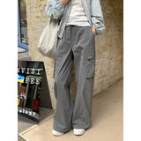2025 THE MIND Tooling Style Casual Pants Women's 2025 Thirteen Lines Early Spring Korean Simple Wide Leg Pants T252