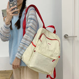 2025 Korean version of simple and versatile ins wind backpack female junior high school students large-capacity campus wind casual backpack