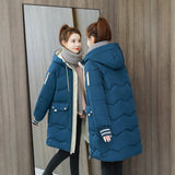 Down cotton-padded women's winter clothing New new Korean version loose cotton-padded women's medium and long thickened bread cotton-padded jacket