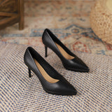 2025 8088-2 pointed high-heeled banquet shoes women's shoes Korean version temperament fine-heeled single shoes shallow mouth waterproof table etiquette shoes 8cm