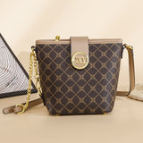 2025 bucket bag, retro printed chain, messenger bag, fashionable and versatile women's bag, commuter shoulder bag for work, women
